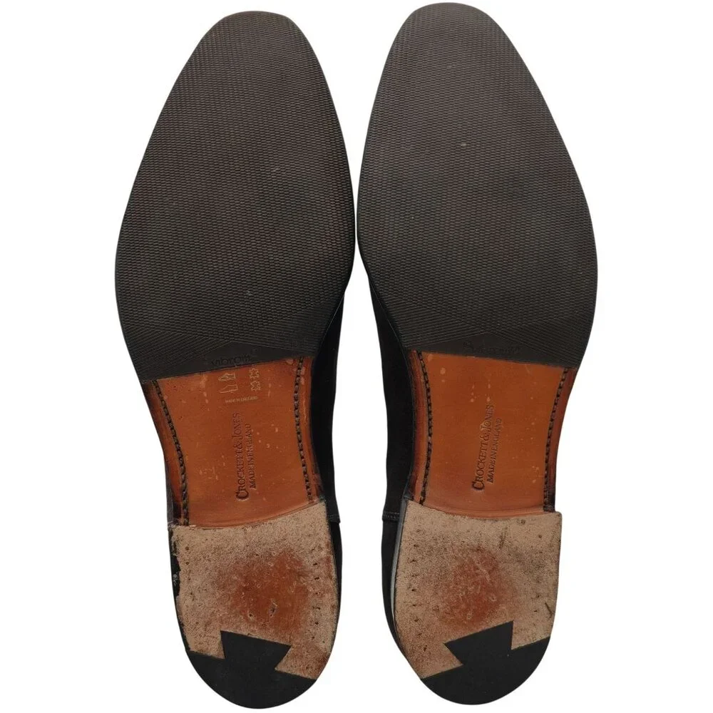Crockett & Jones England Brown Navy Suede Chelsea Boots Mens Size 9E Dress Shoes